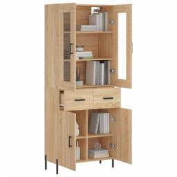 Berkfield Home Highboard Sonoma Oak 69.5x34x180 cm Engineered Wood in Brown