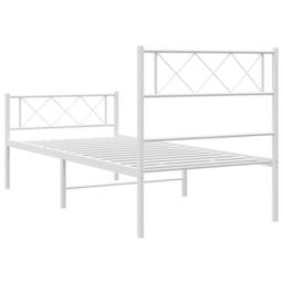 Berkfield Home Metal Bed Frame with Headboard & Footboard White 80x200 cm - thumbnail 7
