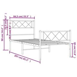Berkfield Home Metal Bed Frame with Headboard & Footboard White 80x200 cm - thumbnail 9