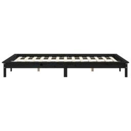 Berkfield Home Bed Frame Black 160x200 cm Solid Wood Pine - thumbnail 6