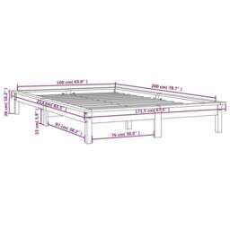 Berkfield Home Bed Frame Black 160x200 cm Solid Wood Pine - thumbnail 9