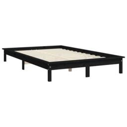 Berkfield Home Bed Frame Black 160x200 cm Solid Wood Pine - thumbnail 4