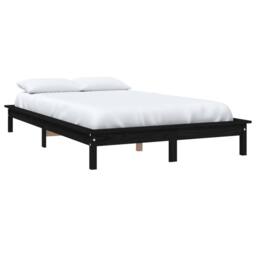 Berkfield Home Bed Frame Black 160x200 cm Solid Wood Pine - thumbnail 3