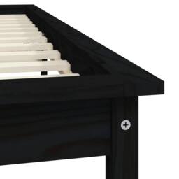 Berkfield Home Bed Frame Black 160x200 cm Solid Wood Pine - thumbnail 7