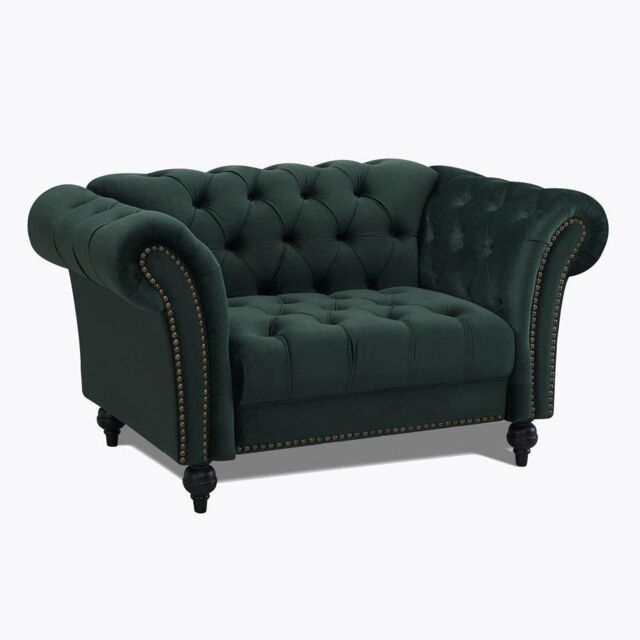 Home Detail Mayfair Velvet Sofa Armchair in Green