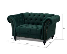 Home Detail Mayfair Velvet Sofa Armchair in Green - thumbnail 7