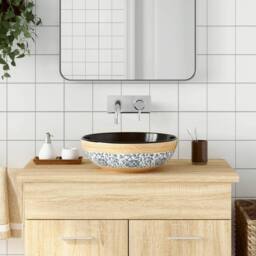 Berkfield Home Countertop Basin Multicolour Round Œ¶41x14 cm Ceramic - Size: 41x14 cm - thumbnail 2
