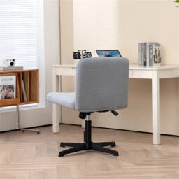 Hinsinc Grey Armless Office Chair Fabric Padded Seat - Size: 0.6m2 - thumbnail 4