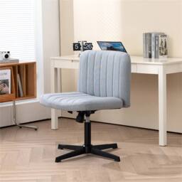 Hinsinc Grey Armless Office Chair Fabric Padded Seat - Size: 0.6m2 - thumbnail 6