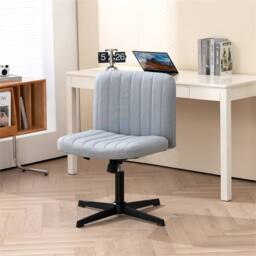 Hinsinc Grey Armless Office Chair Fabric Padded Seat - Size: 0.6m2 - thumbnail 5