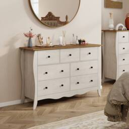 Costway Wooden Chest of Drawers Modern 7-Drawer Cabinet Closet Organizer in Grey - thumbnail 6
