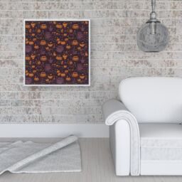 Warren Reed - Designer Wicked Witches Bubbling Cauldrons Framed Canvas in Off-White - Size: w10 inch x h10 inch - thumbnail 2