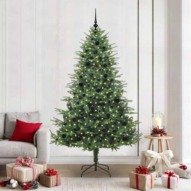 Berkfield Home Artificial Pre-lit Christmas Tree with Ball Set Green 210 cm - image 1