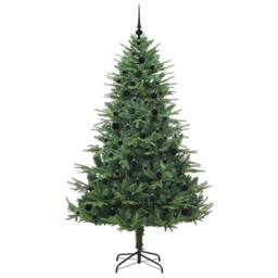 Berkfield Home Artificial Pre-lit Christmas Tree with Ball Set Green 210 cm - thumbnail 4