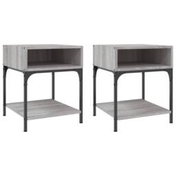 Berkfield Home Elegant Bedside Tables 2 pcs Grey Sonoma 40x41x50 cm Engineered Wood - Size: 40 x 41 x 50 cm - thumbnail 3