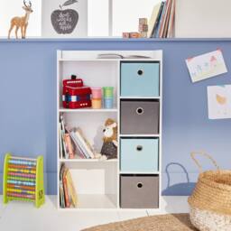 sweeek Children's storage unit with 4 baskets in Blue