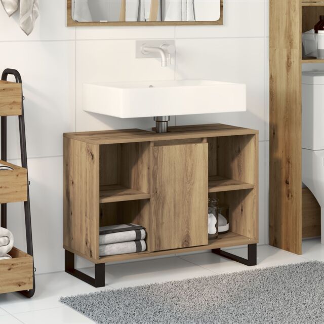 Berkfield Home Artisan Oak Vanity Artisan Oak Engineered Wood Medium in Brown - image 1