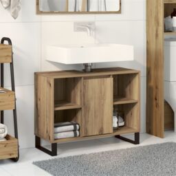 Berkfield Home Artisan Oak Vanity Artisan Oak Engineered Wood Medium in Brown - thumbnail 1