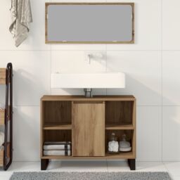 Berkfield Home Artisan Oak Vanity Artisan Oak Engineered Wood Medium in Brown - thumbnail 4