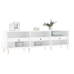 Berkfield Home TV Cabinet High Gloss White 150x30x44.5 cm Engineered Wood - thumbnail 4