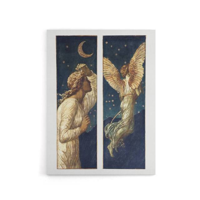 "Artery8 Cupid Flying Away From Psyche Canvas Wall Art Print Burne Jones in Blue - Size: W24"" x H32""" - image 1