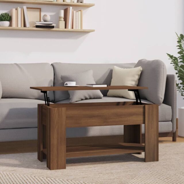 Berkfield Home Coffee Table Brown Oak 101x49x52 cm Engineered Wood - Size: 101 x 49 x 52 cm - image 1