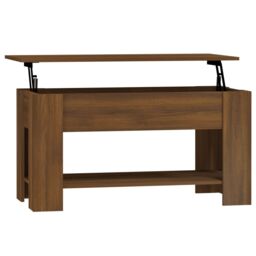 Berkfield Home Coffee Table Brown Oak 101x49x52 cm Engineered Wood - Size: 101 x 49 x 52 cm - thumbnail 2