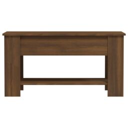 Berkfield Home Coffee Table Brown Oak 101x49x52 cm Engineered Wood - Size: 101 x 49 x 52 cm - thumbnail 4