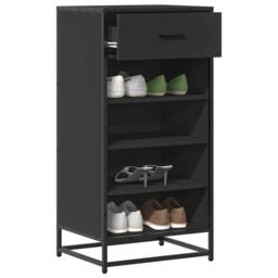 Berkfield Home Shoe Rack Black 48x38x97.5 cm Engineered Wood - thumbnail 2