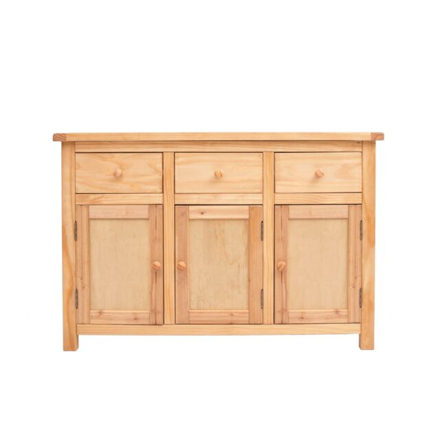 Cabinet Bits Lugo Waxed 3 Drawer 3 Door Sideboard Wood Knob in Light Brown - image 1