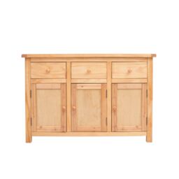Cabinet Bits Lugo Waxed 3 Drawer 3 Door Sideboard Wood Knob in Light Brown - thumbnail 1