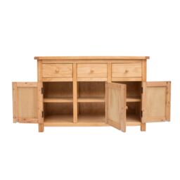 Cabinet Bits Lugo Waxed 3 Drawer 3 Door Sideboard Wood Knob in Light Brown - thumbnail 2