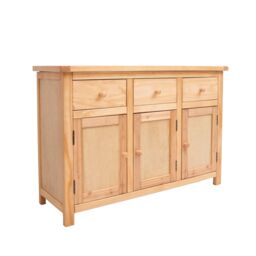 Cabinet Bits Lugo Waxed 3 Drawer 3 Door Sideboard Wood Knob in Light Brown - thumbnail 4