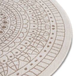 THE RUGS Porto Reversible Indoor Outdoor Rug Flatweave Polypropylene Design in Beige - Size: 200 cm diameter - thumbnail 3