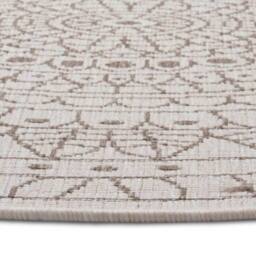 THE RUGS Porto Reversible Indoor Outdoor Rug Flatweave Polypropylene Design in Beige - Size: 200 cm diameter - thumbnail 4
