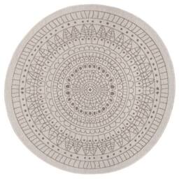 THE RUGS Porto Reversible Indoor Outdoor Rug Flatweave Polypropylene Design in Beige - Size: 200 cm diameter