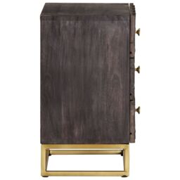 Berkfield Home Bed Cabinet Black 40x30x50 cm Solid Mango Wood - Size: 40 x 30 x 50 cm - thumbnail 3