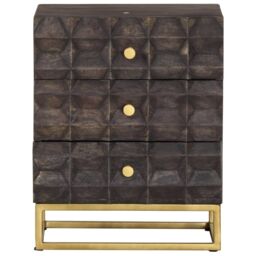 Berkfield Home Bed Cabinet Black 40x30x50 cm Solid Mango Wood - Size: 40 x 30 x 50 cm - thumbnail 2