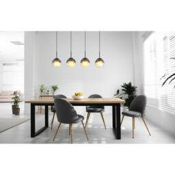 Netlighting Barry Bar Pendant Matt Black Balls Smoke Glass Shade 4x E27 - thumbnail 3