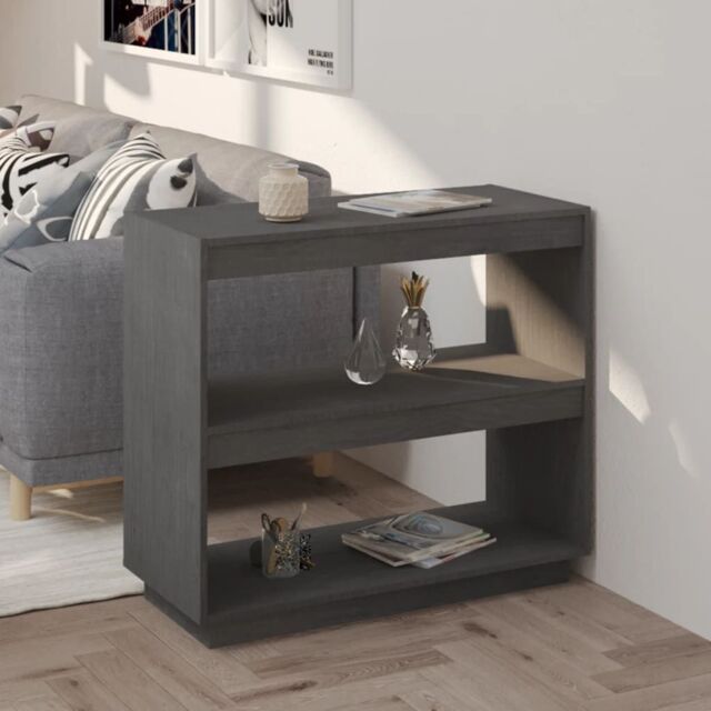 Berkfield Home Book Cabinet Grey 80x35x71 cm Solid Pinewood - Size: 80 x 35 x 71 cm - image 1