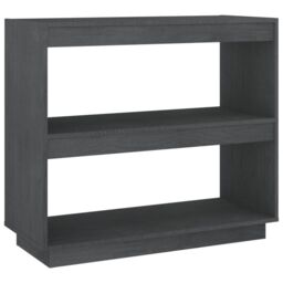 Berkfield Home Book Cabinet Grey 80x35x71 cm Solid Pinewood - Size: 80 x 35 x 71 cm - thumbnail 2