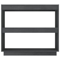 Berkfield Home Book Cabinet Grey 80x35x71 cm Solid Pinewood - Size: 80 x 35 x 71 cm - thumbnail 5