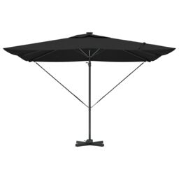 Berkfield Home Cantilever Roma Parasol with LEDs - Black, 286 x 285 x 270 cm, Aluminium in Black - Size: 286 x 285 x 270 cm - thumbnail 5