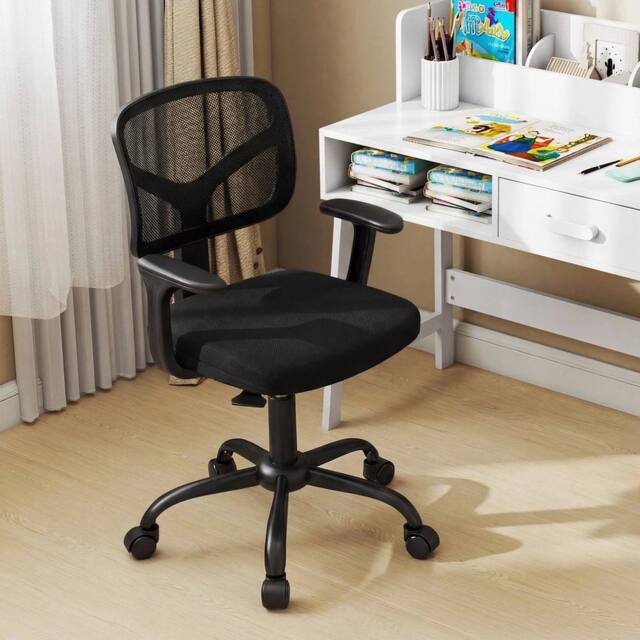 Kelvenix Desk Chair Computer Desk Chair with Armrests in Black - Size: 0.6m2 - image 1