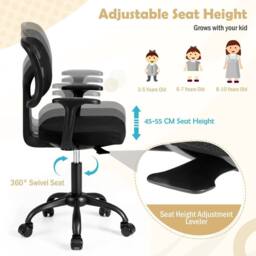 Kelvenix Desk Chair Computer Desk Chair with Armrests in Black - Size: 0.6m2 - thumbnail 5