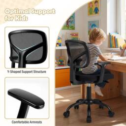 Kelvenix Desk Chair Computer Desk Chair with Armrests in Black - Size: 0.6m2 - thumbnail 4