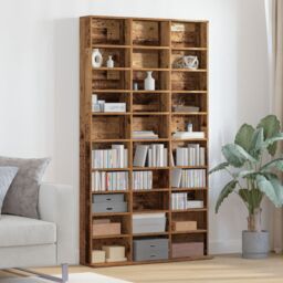 Berkfield Home CD Cabinet - Old Wood - 101x23x177.5 cm - Engineered Wood in Brown
