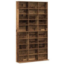 Berkfield Home CD Cabinet - Old Wood - 101x23x177.5 cm - Engineered Wood in Brown - thumbnail 2
