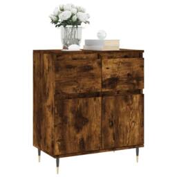 Berkfield Home Sideboard Smoked Oak 60x35x70 cm Engineered Wood in Brown - Size: 60 x 35 x 70 cm - thumbnail 1