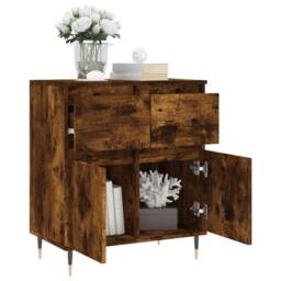 Berkfield Home Sideboard Smoked Oak 60x35x70 cm Engineered Wood in Brown - Size: 60 x 35 x 70 cm - thumbnail 4